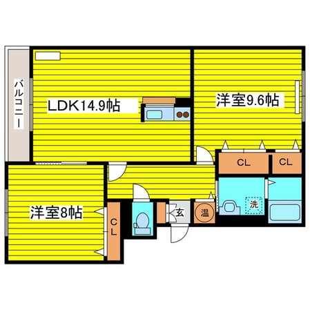 苗穂駅 徒歩21分 2階の物件間取画像